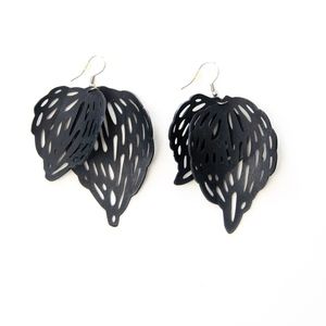 Leaf earrings - recycled material